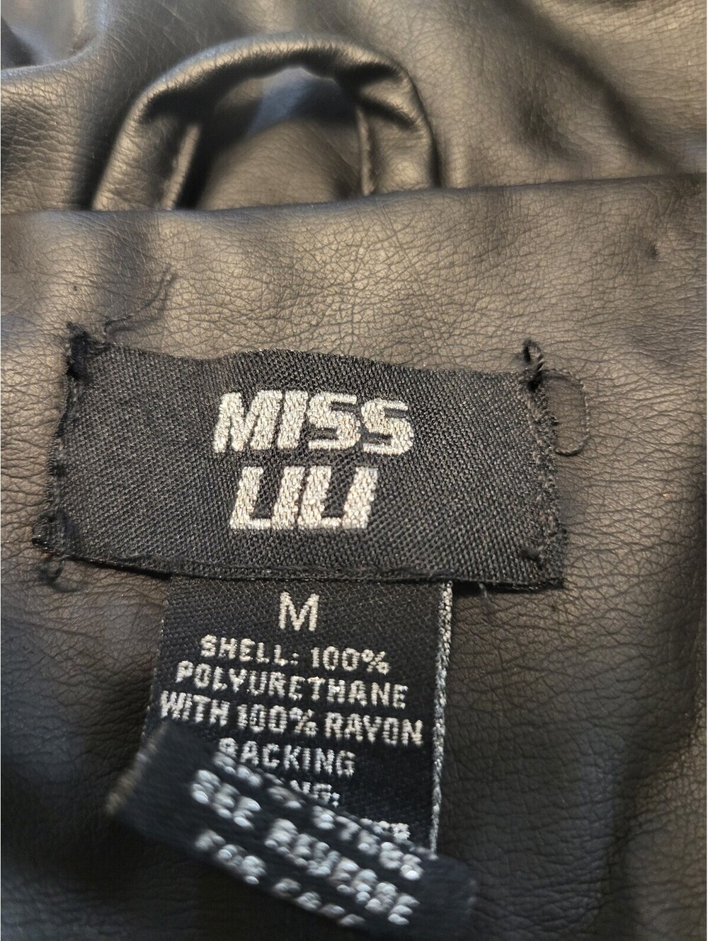 Miss Lili Black Faux Leather Jacket Medium
